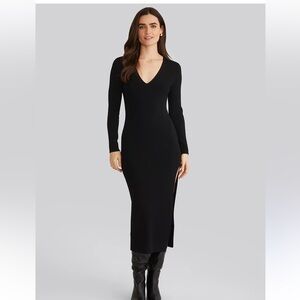 Good American NWT Black Long Sleeve Jersey Lined Long Midi Size‎ 5/2XL